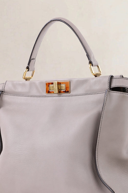 Fendi Gray Peekaboo Large Shoulder Bag