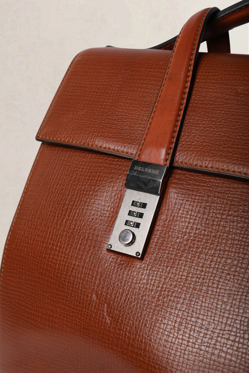 Delvaux Cognac Caractère Briefcase