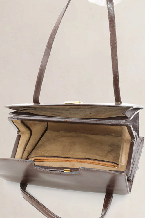Delvaux Vintage Brown Top Handle Bag