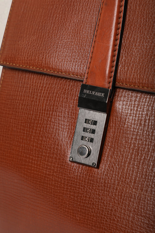 Delvaux Cognac Caractère Briefcase