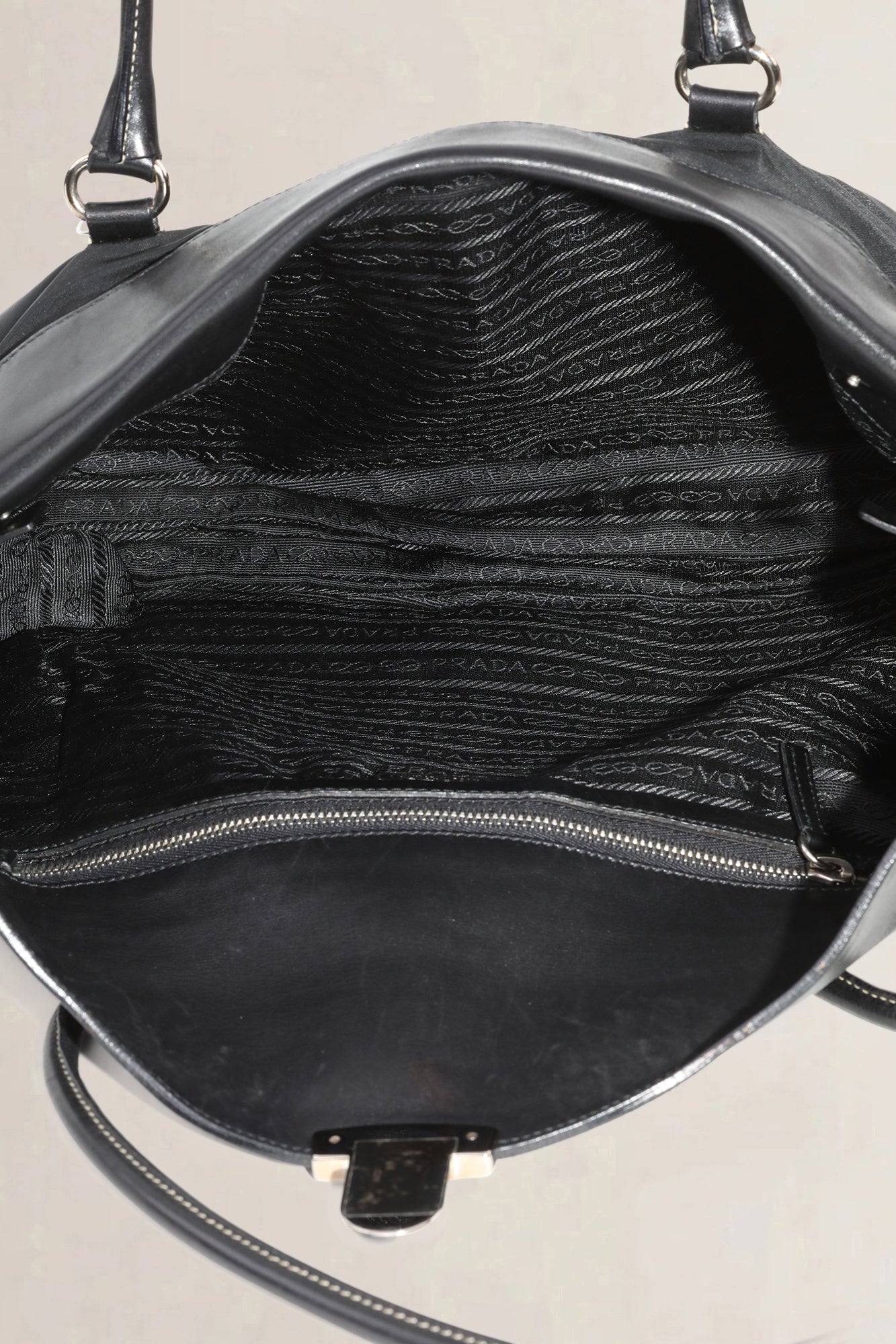 Prada Black Nylon/Leather Shoulder Bag
