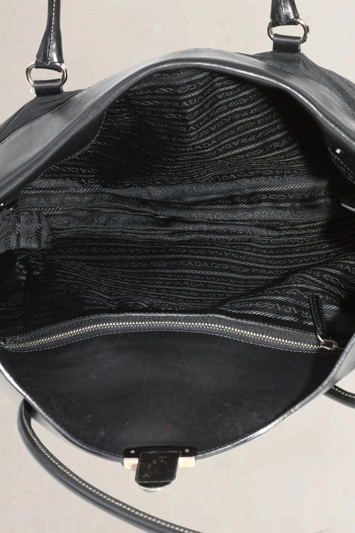 Prada Black Nylon/Leather Shoulder Bag