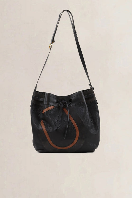 Delvaux Black/Brown Desert Crossbody Bag