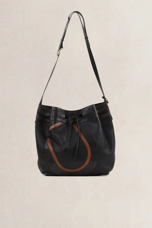 Delvaux Black/Brown Desert Crossbody Bag