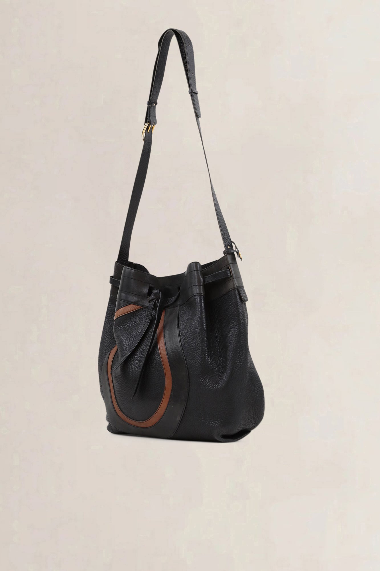 Delvaux Black/Brown Desert Crossbody Bag