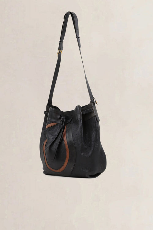 Delvaux Black/Brown Desert Crossbody Bag