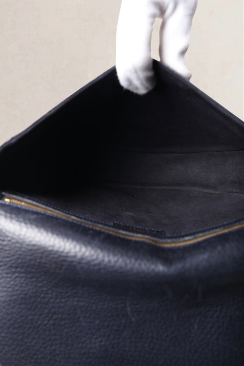 Delvaux Navy Toile de Cuir Crossbody Bag