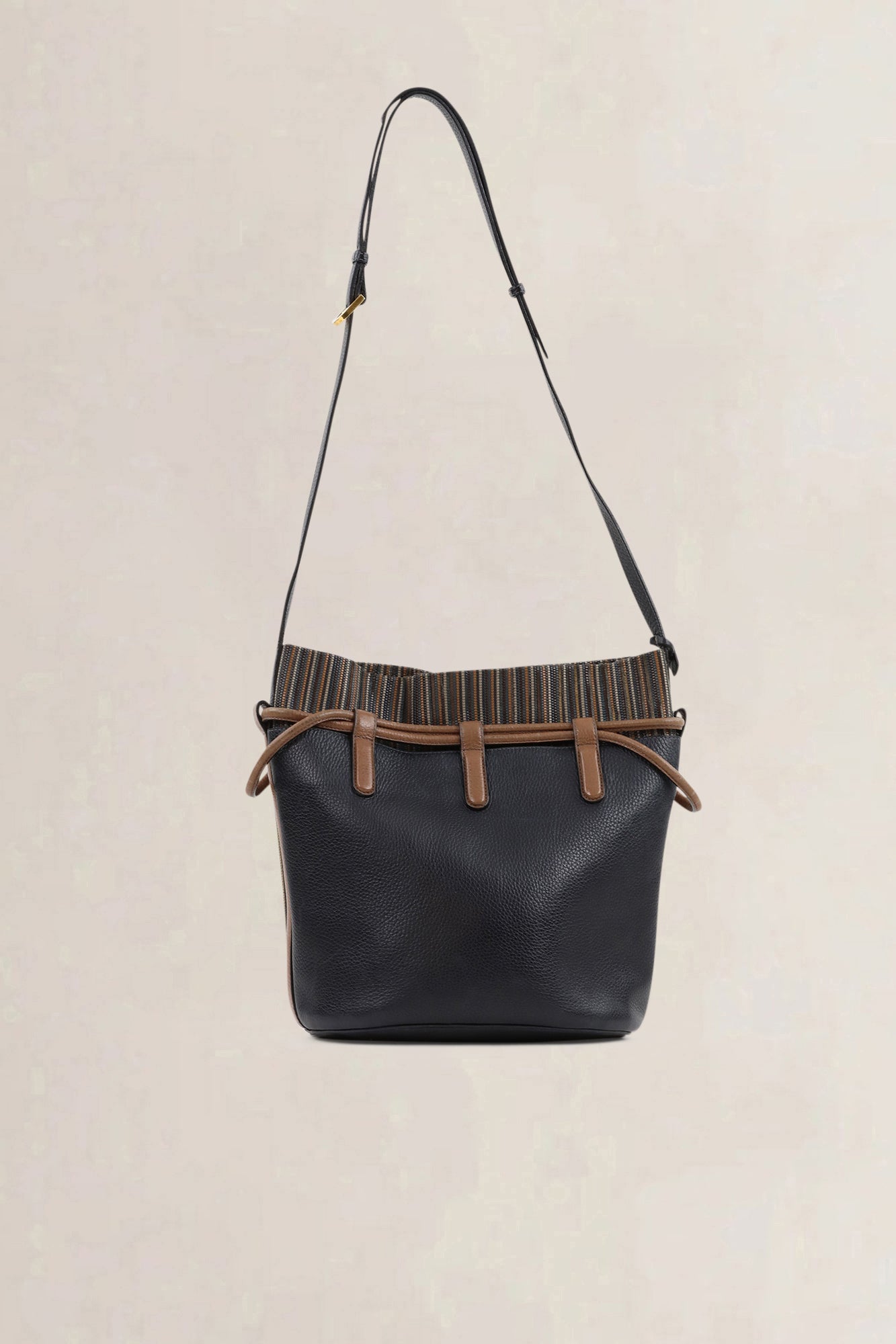 Delvaux Brown/Blue Toile De Cuir Crossbody Bag