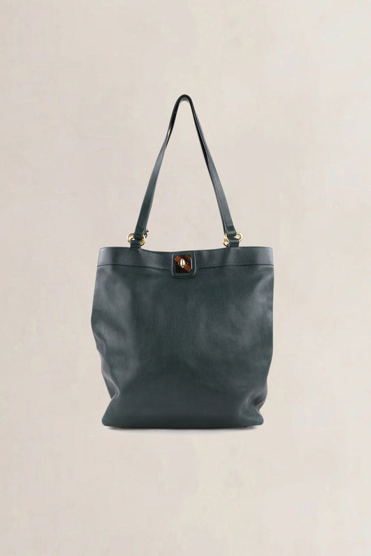 Delvaux Vintage Forest Green Jumping Calf Shoulder Bag