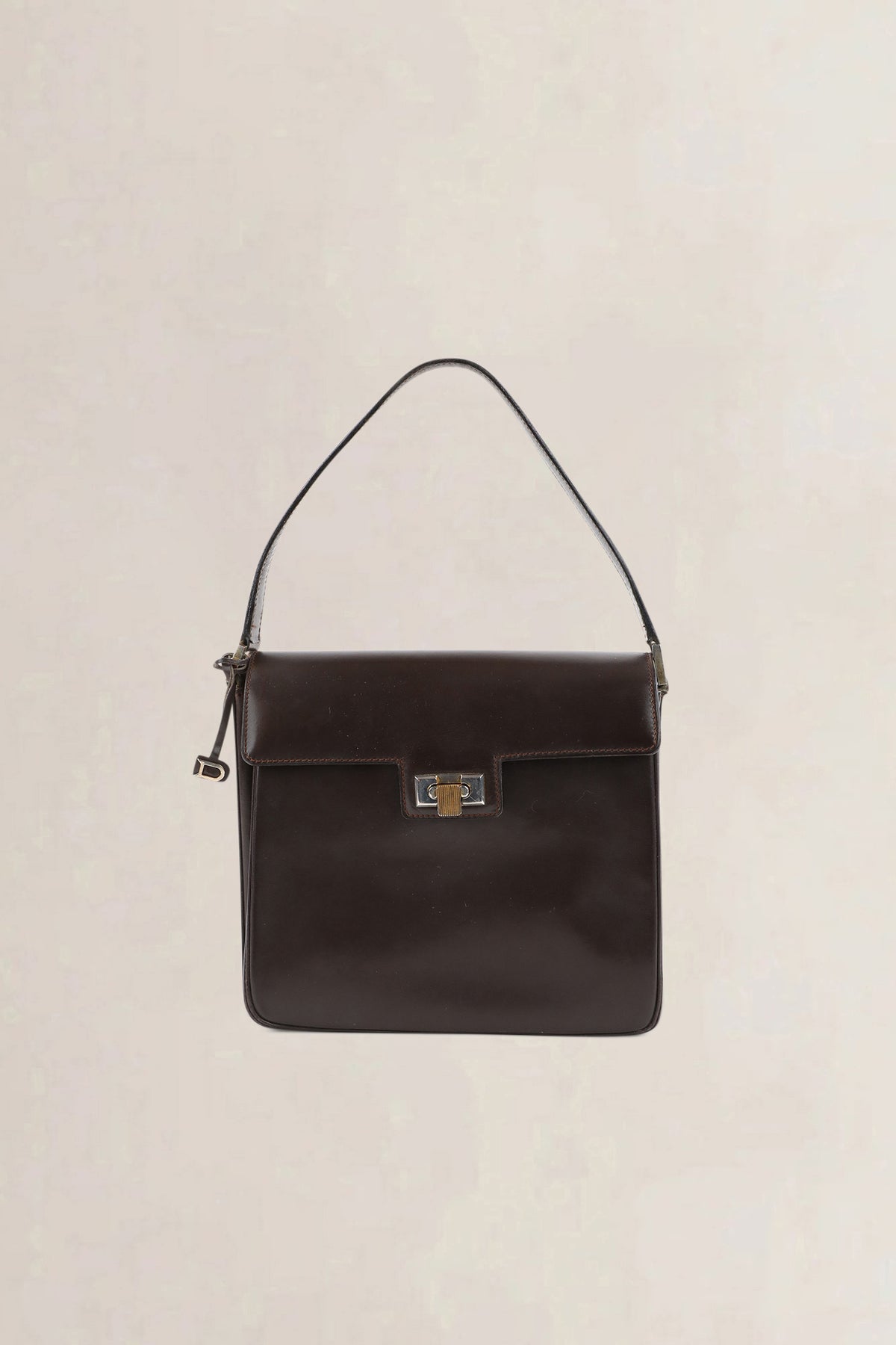 Delvaux Vintage Dark Brown Top Handle Bag
