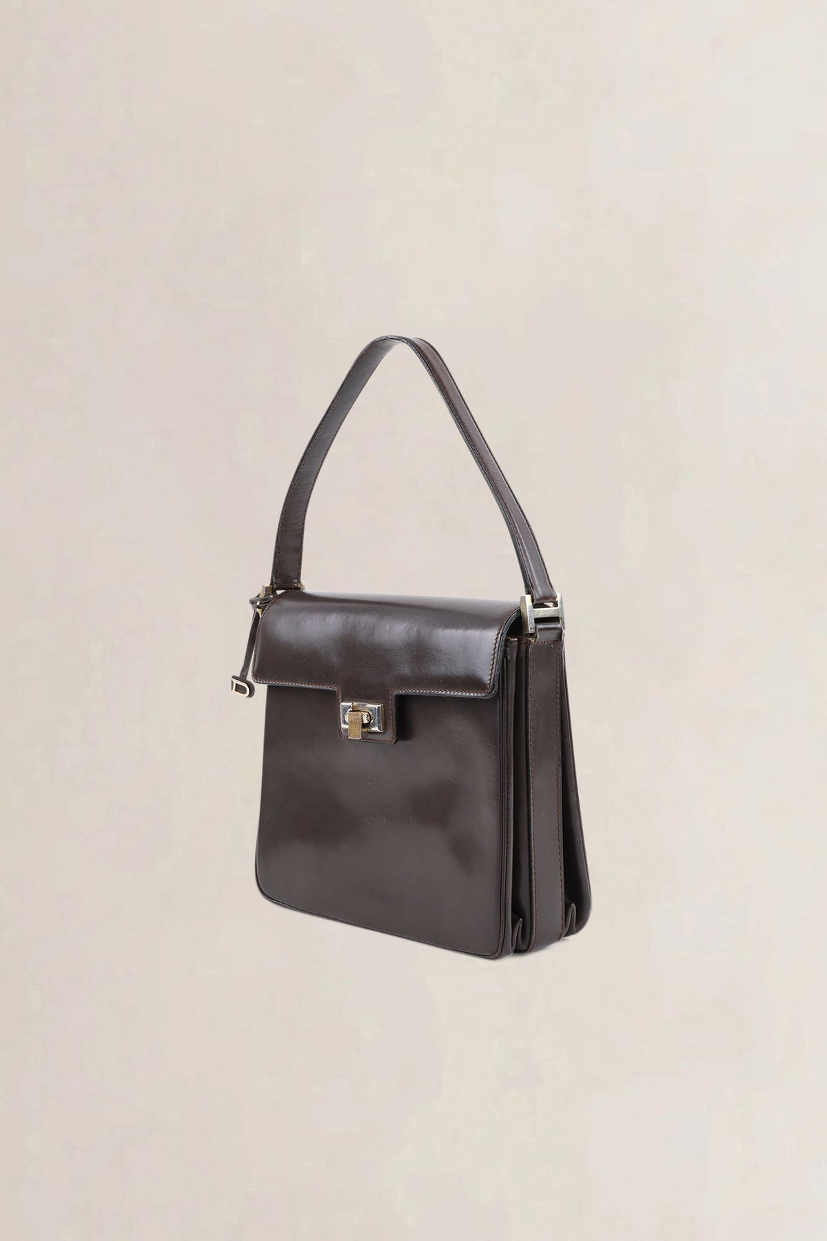 Delvaux Vintage Dark Brown Top Handle Bag
