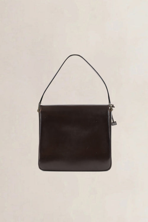 Delvaux Vintage Dark Brown Top Handle Bag