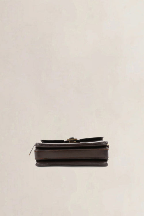 Delvaux Vintage Dark Brown Top Handle Bag