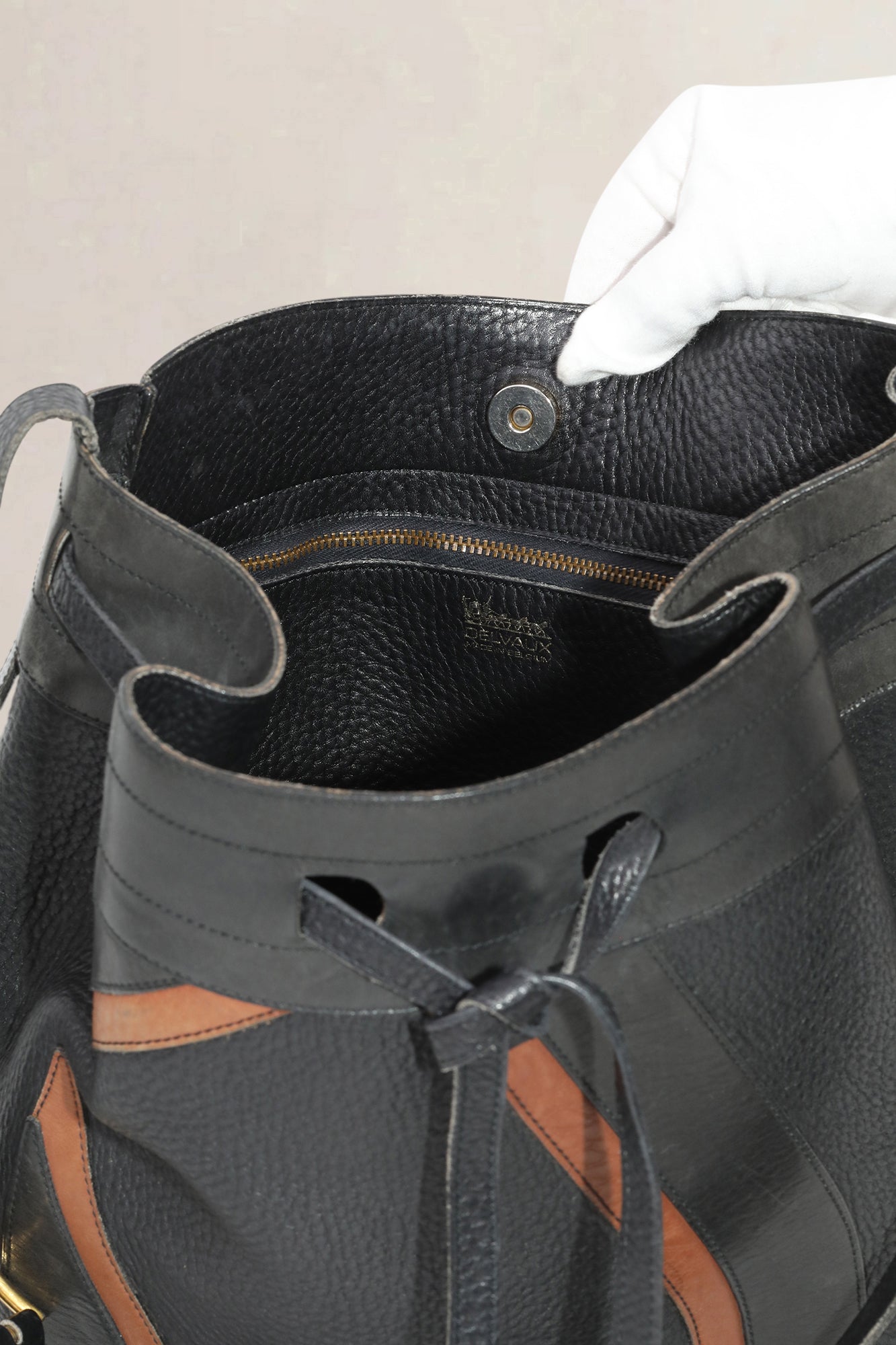 Delvaux Black/Brown Desert Crossbody Bag