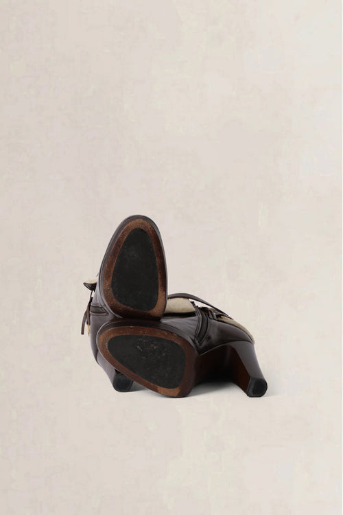 Miu Miu Brown Shearling Ankle Boots
