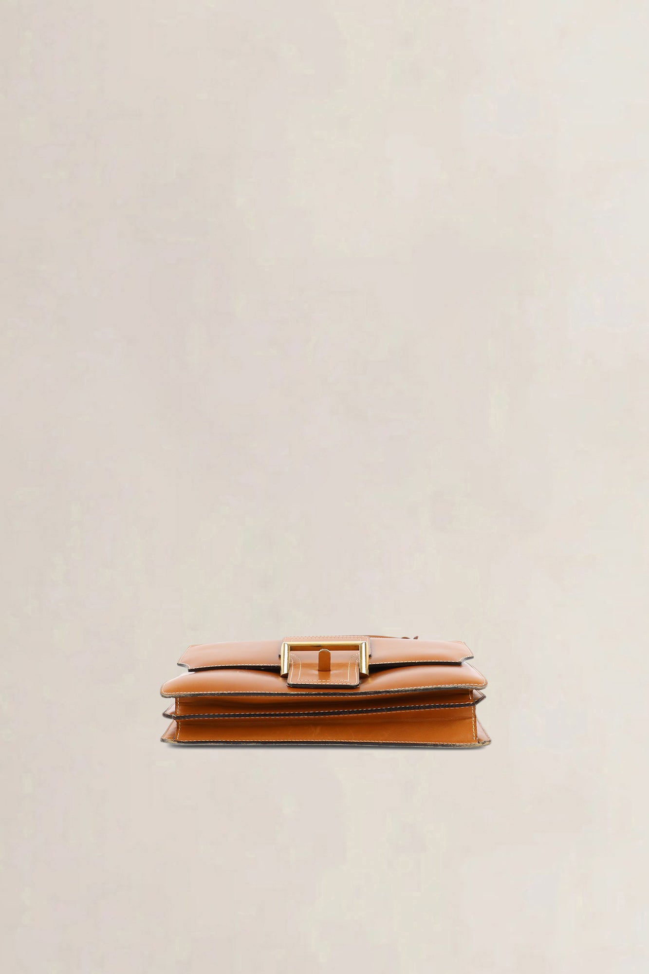 Delvaux Cognac Box Calf Top Handle Bag