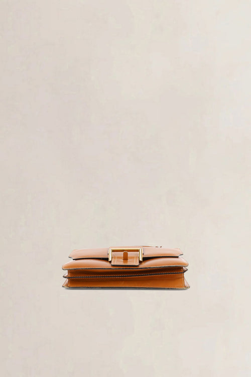 Delvaux Cognac Box Calf Top Handle Bag