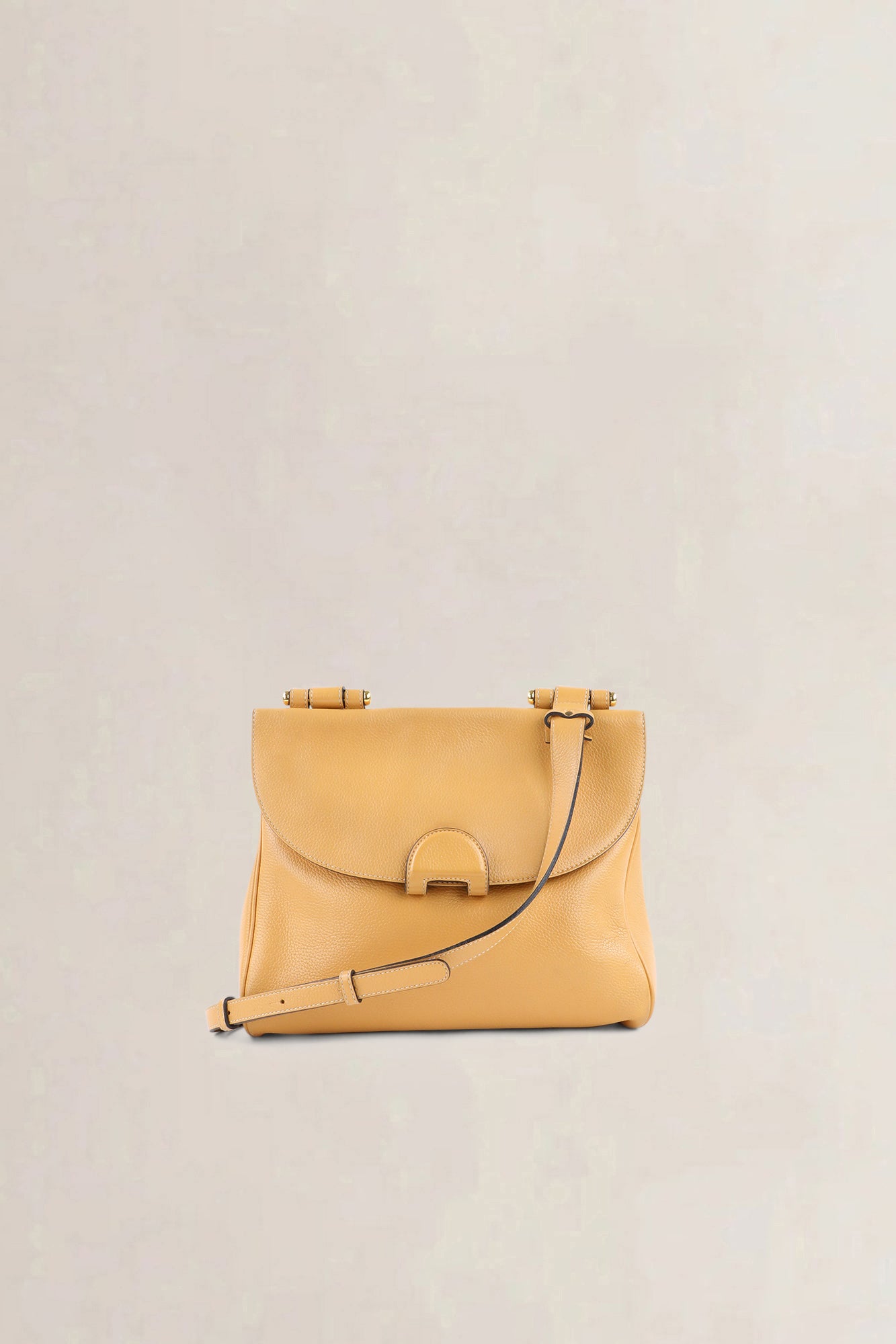 Delvaux Mustard Yellow Jumping Calf Chablis Crossbody Bag