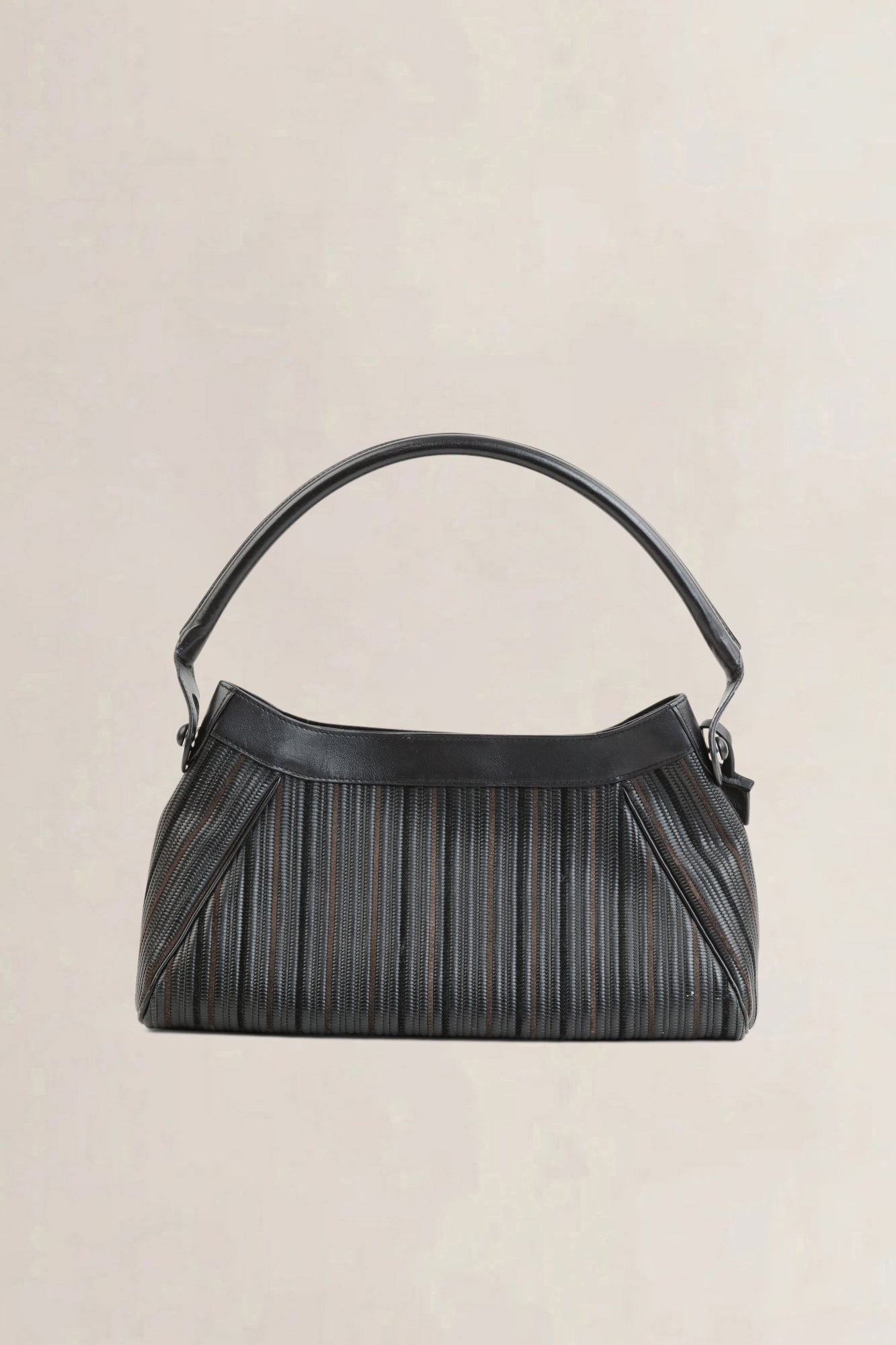Delvaux Black/Grey Toile De Cuir Cappuccino Shoulder Bag