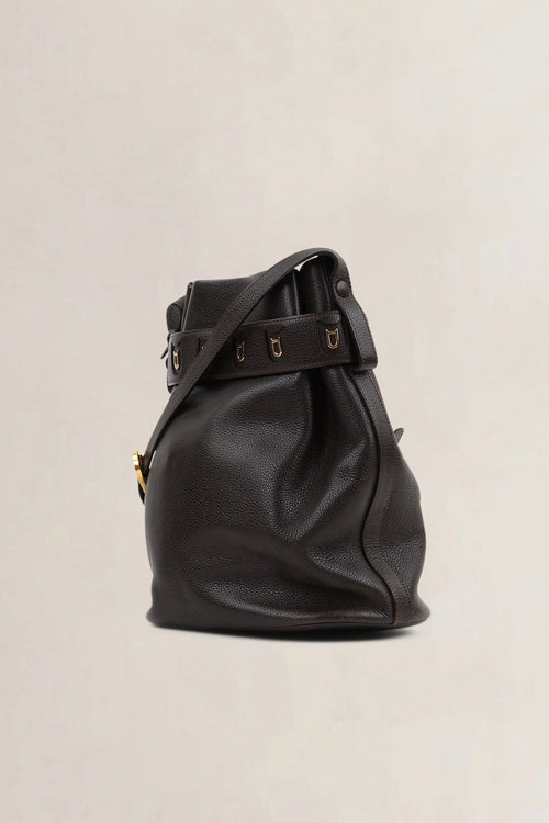 Delvaux Brown Leather Calicot Crossbody Bag