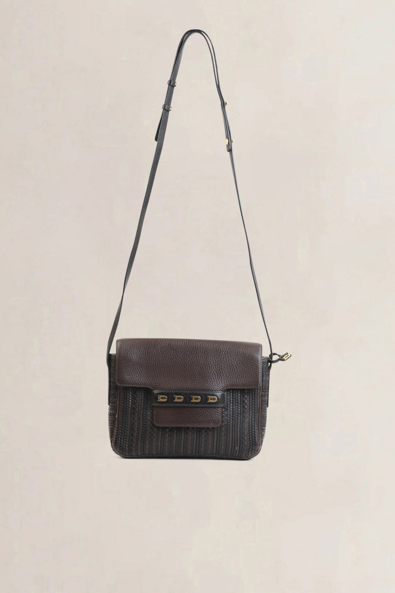 Delvaux Brown Toile De Cuir Malbec Crossbody Bag