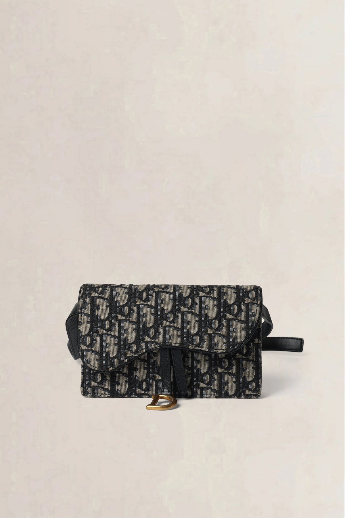 Christian Dior Navy Oblique Saddle Pouch