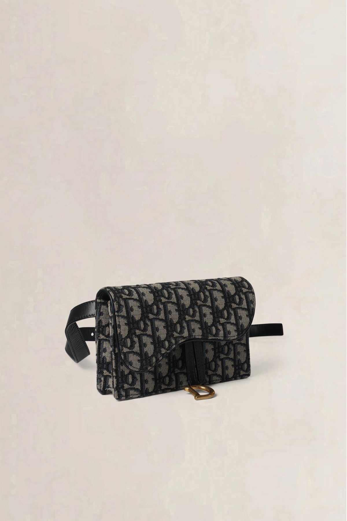 Christian Dior Navy Oblique Saddle Pouch