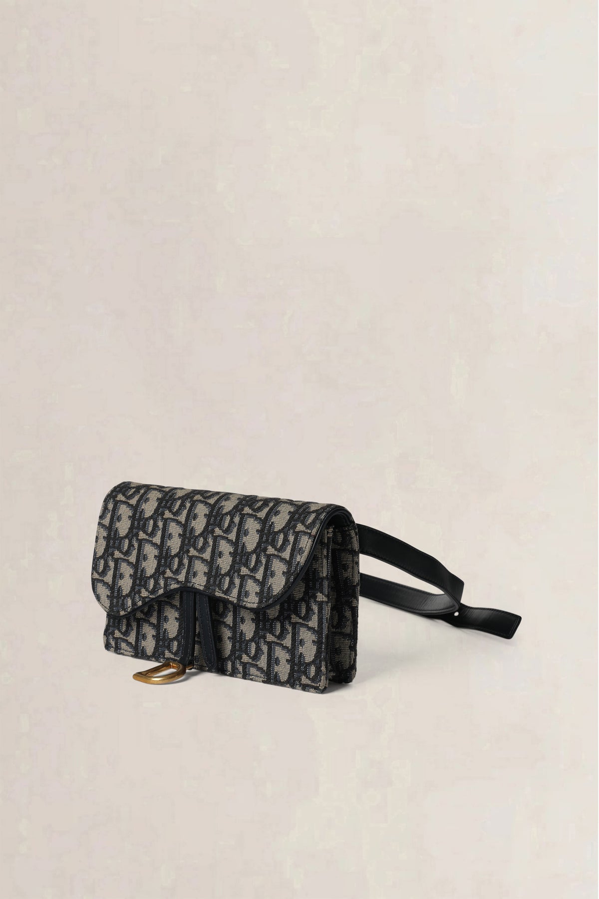 Christian Dior Navy Oblique Saddle Pouch