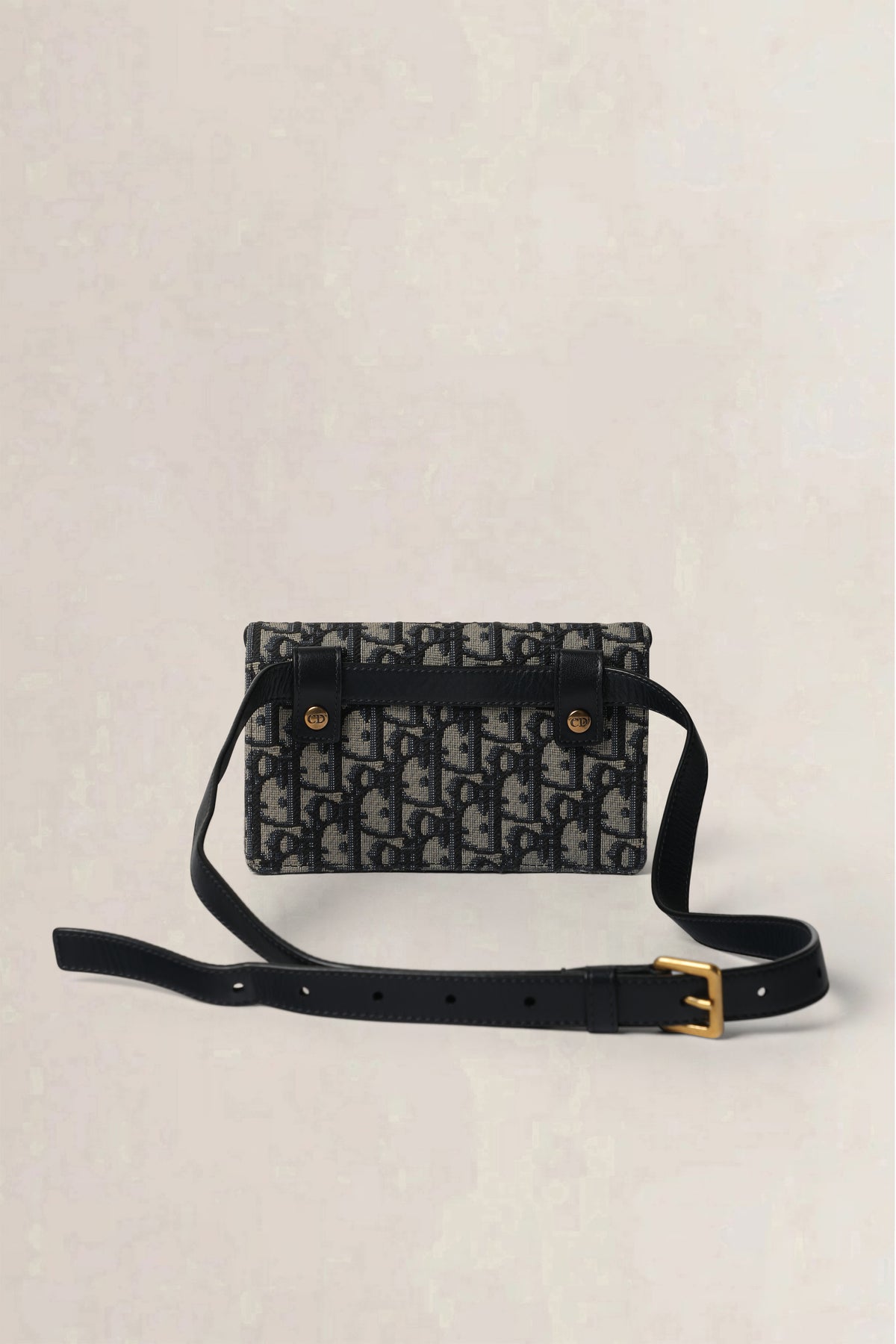 Christian Dior Navy Oblique Saddle Pouch