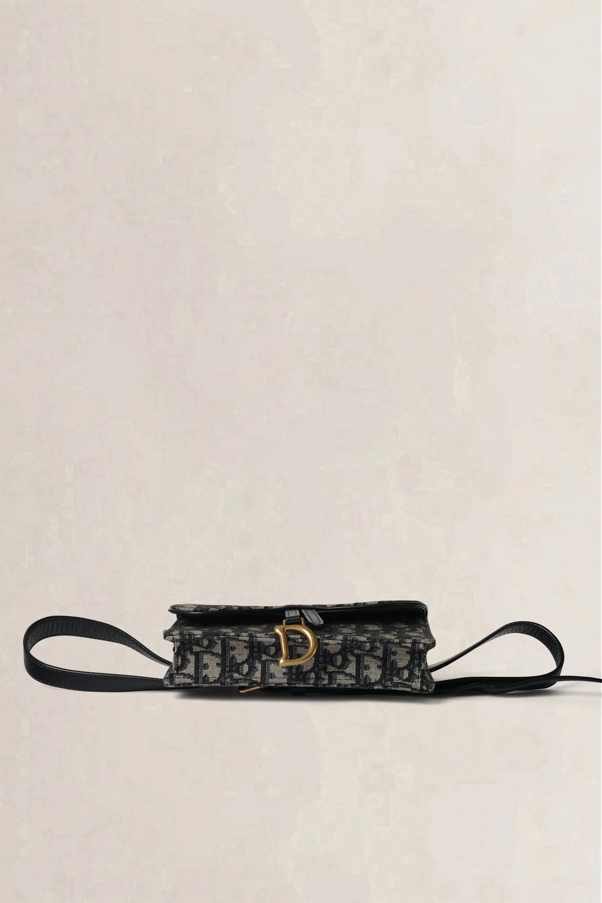 Christian Dior Navy Oblique Saddle Pouch
