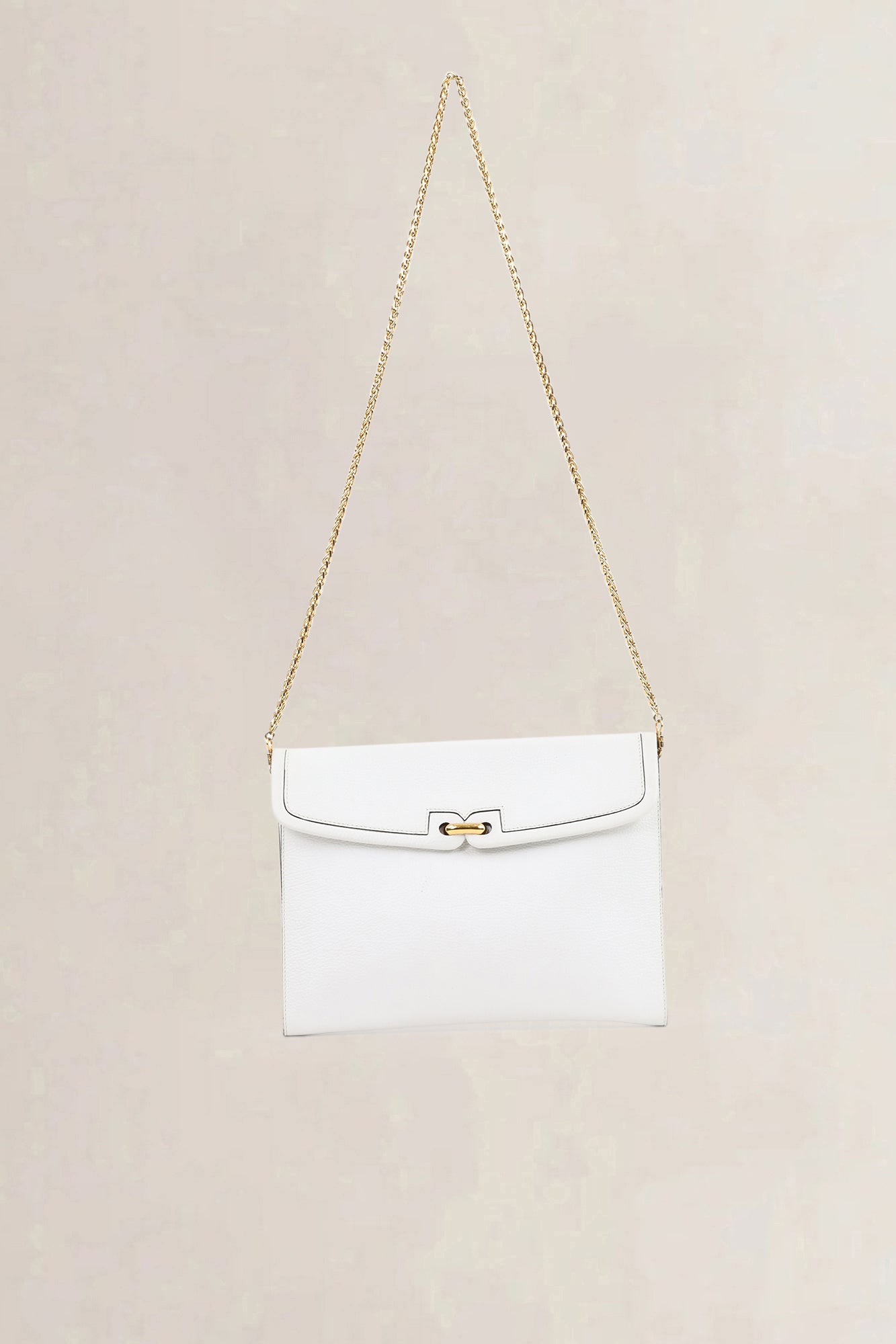 Delvaux White Leather Clutch/Shoulder Bag