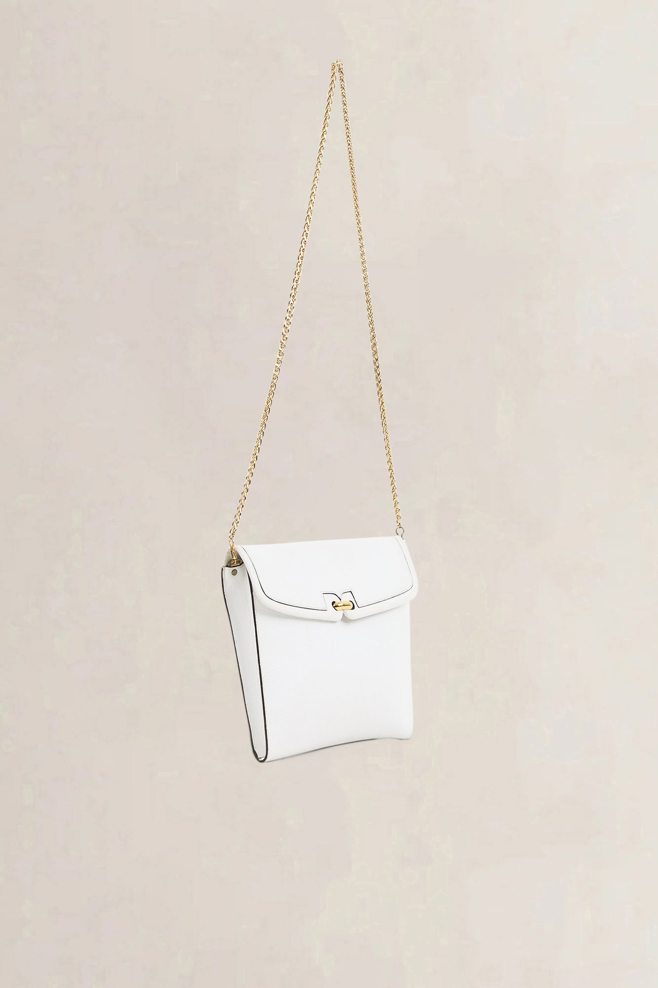 Delvaux White Leather Clutch/Shoulder Bag