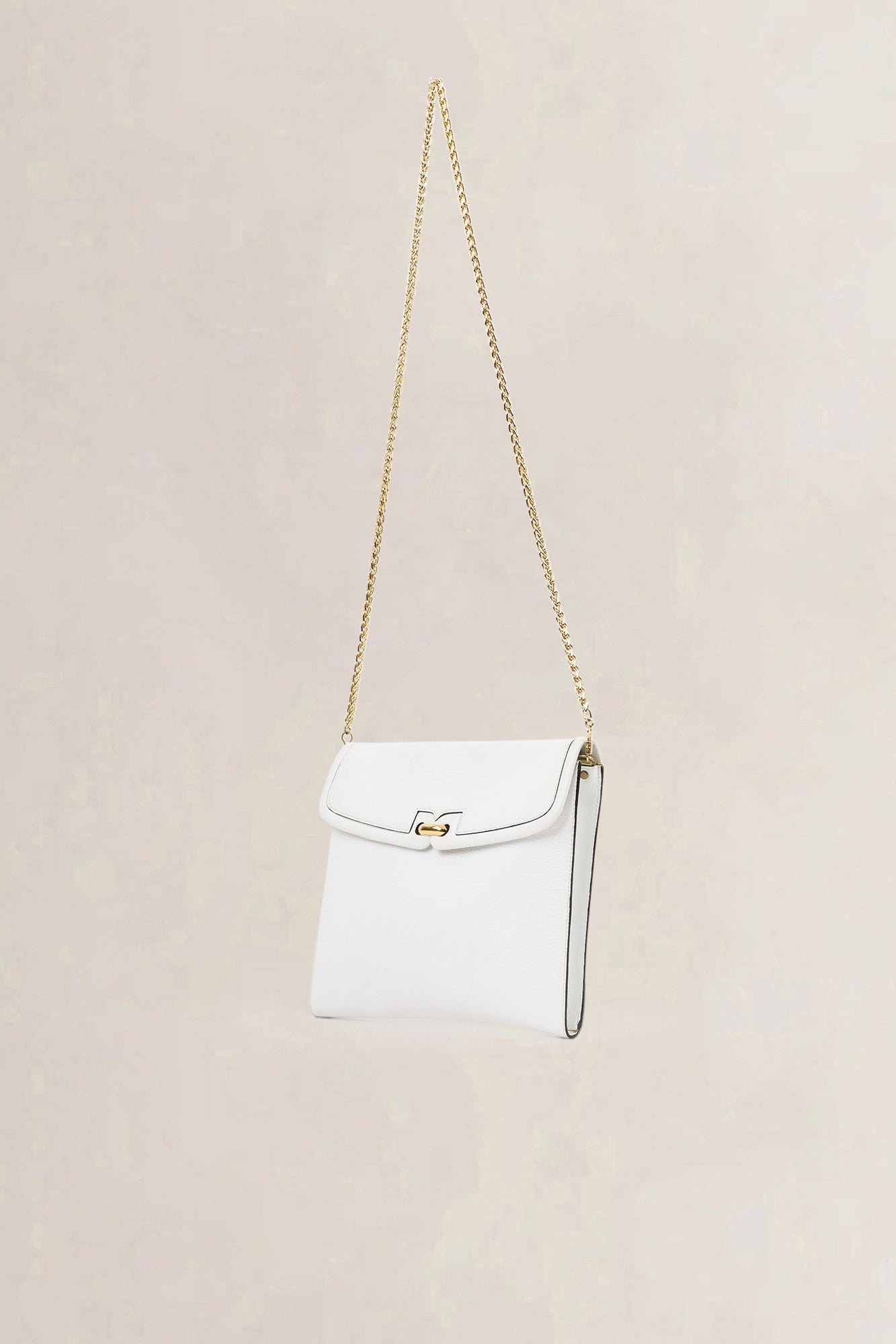 Delvaux White Leather Clutch/Shoulder Bag