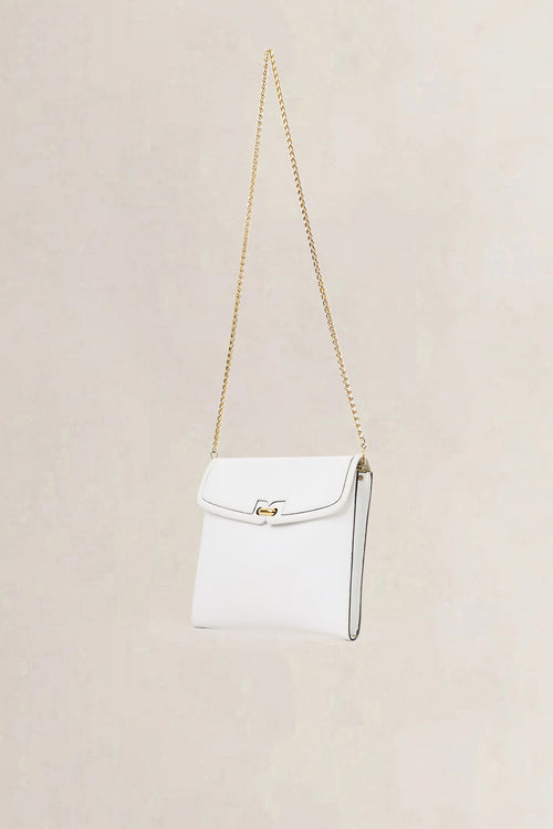 Delvaux White Leather Clutch/Shoulder Bag