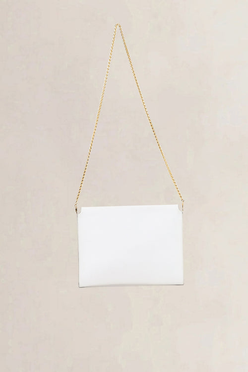 Delvaux White Leather Clutch/Shoulder Bag