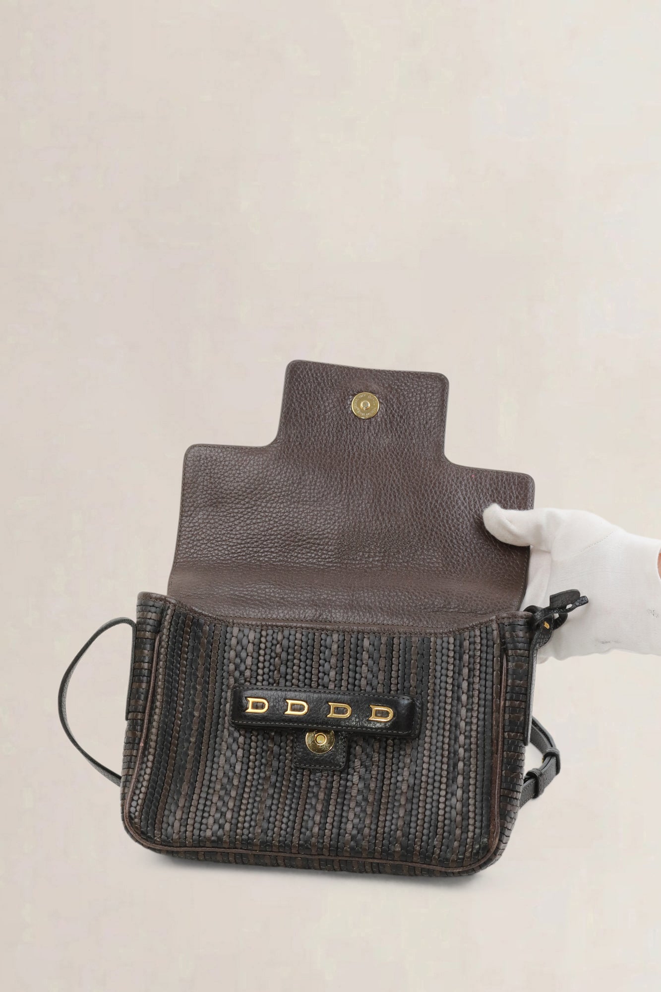 Delvaux Brown Toile De Cuir Malbec Crossbody Bag
