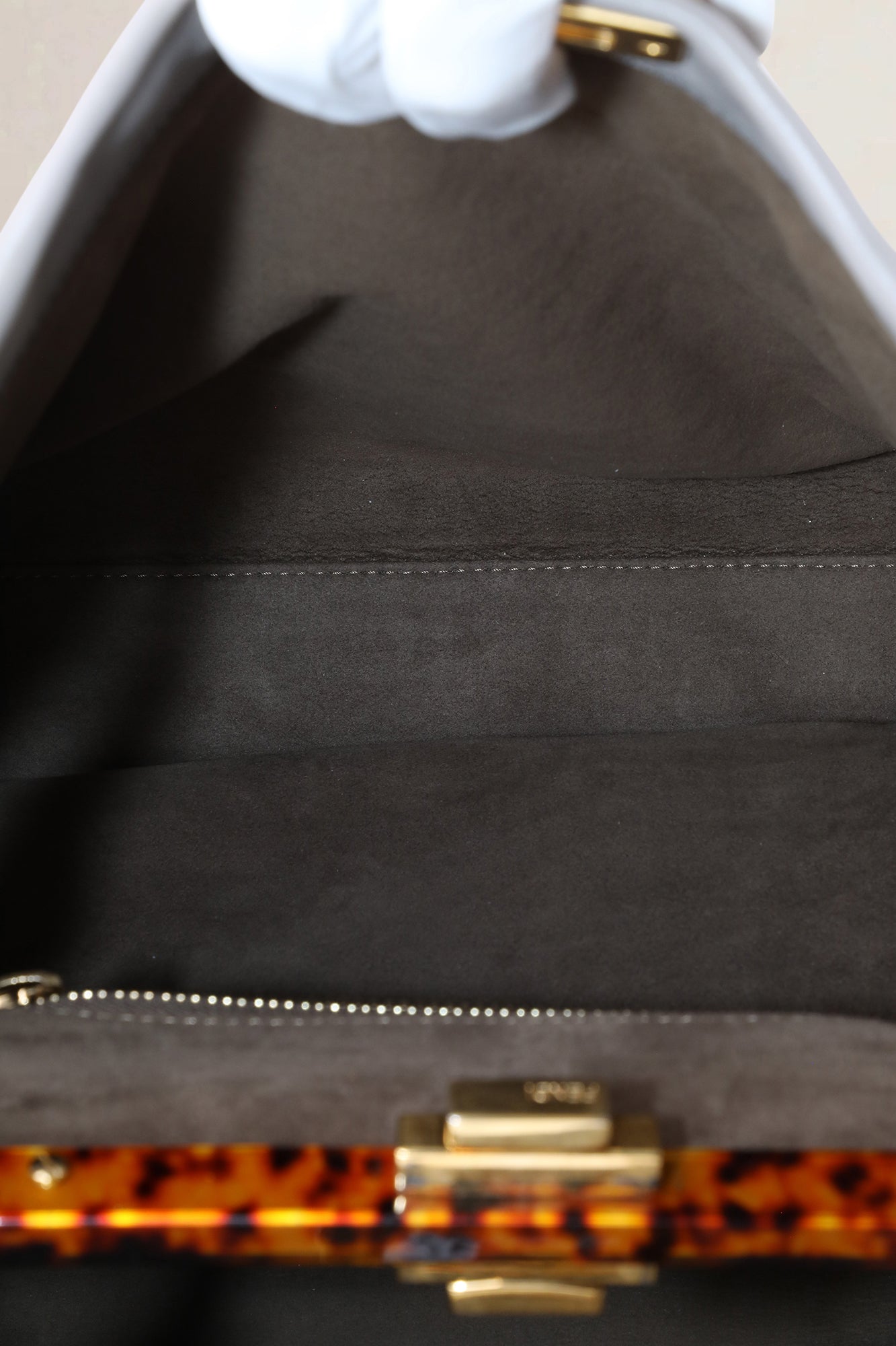 Fendi Gray Peekaboo Large Shoulder Bag
