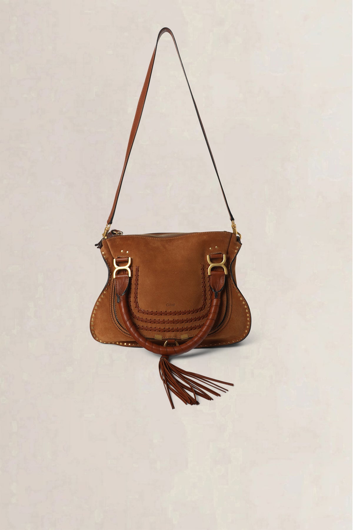 Chloé Brown Marcie Suede Medium Crossbody Bag