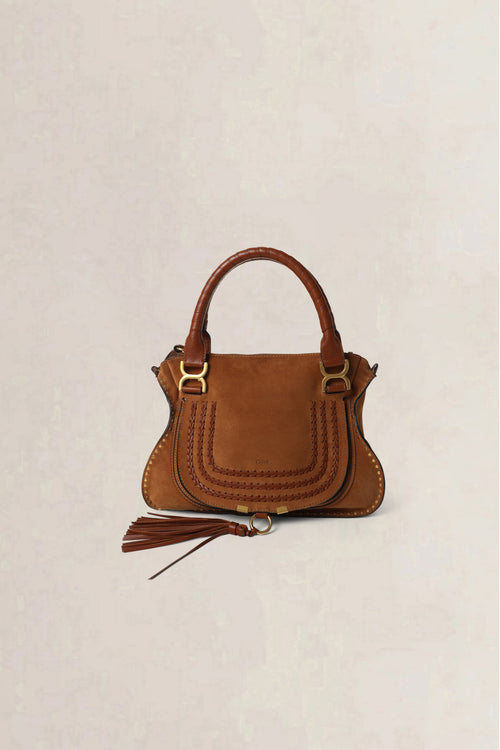 Chloé Brown Marcie Suede Medium Crossbody Bag