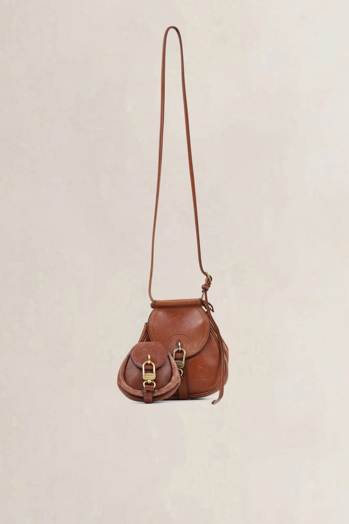 Delvaux Camel Cerceau PM Crossbody Bag