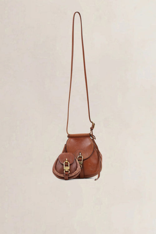 Delvaux Camel Cerceau PM Crossbody Bag