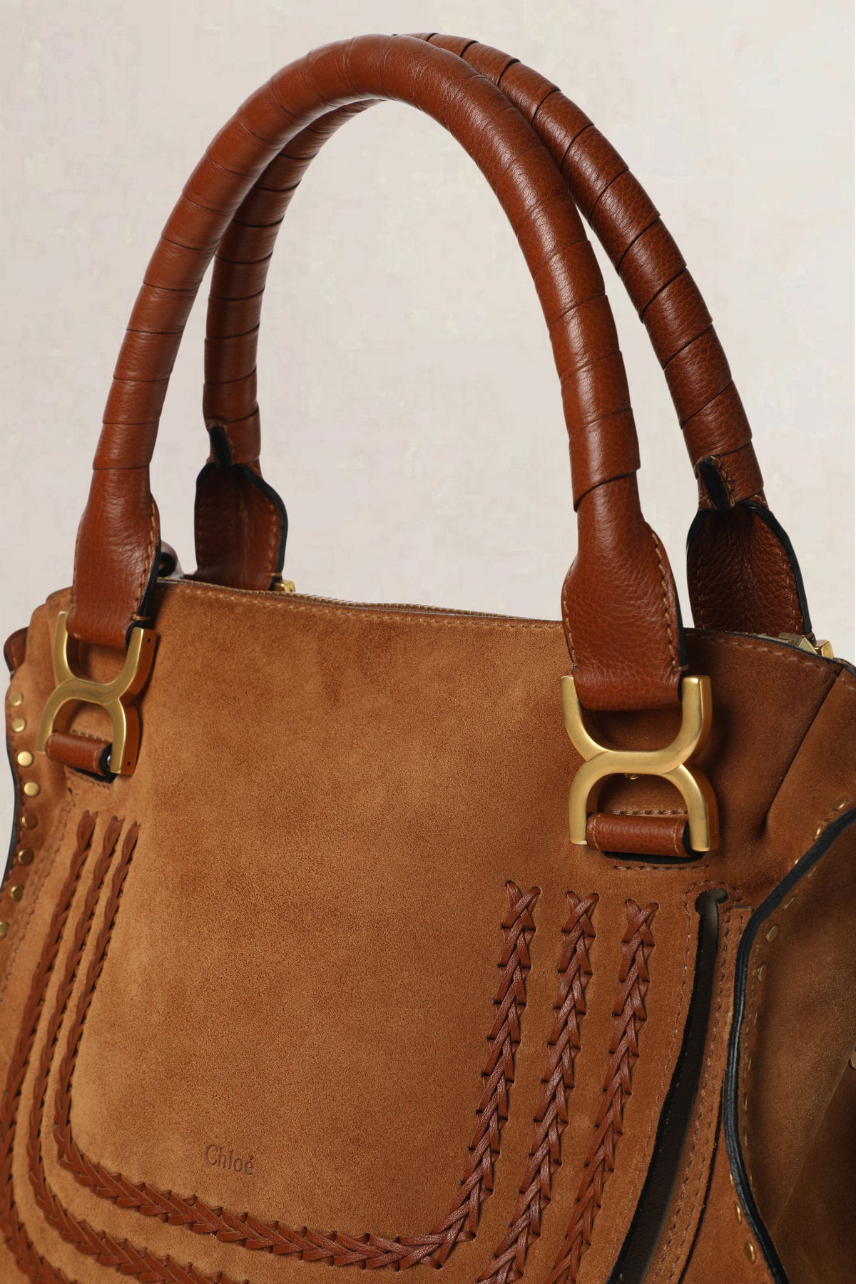 Chloé Brown Marcie Suede Medium Crossbody Bag