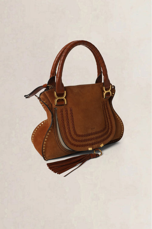 Chloé Brown Marcie Suede Medium Crossbody Bag
