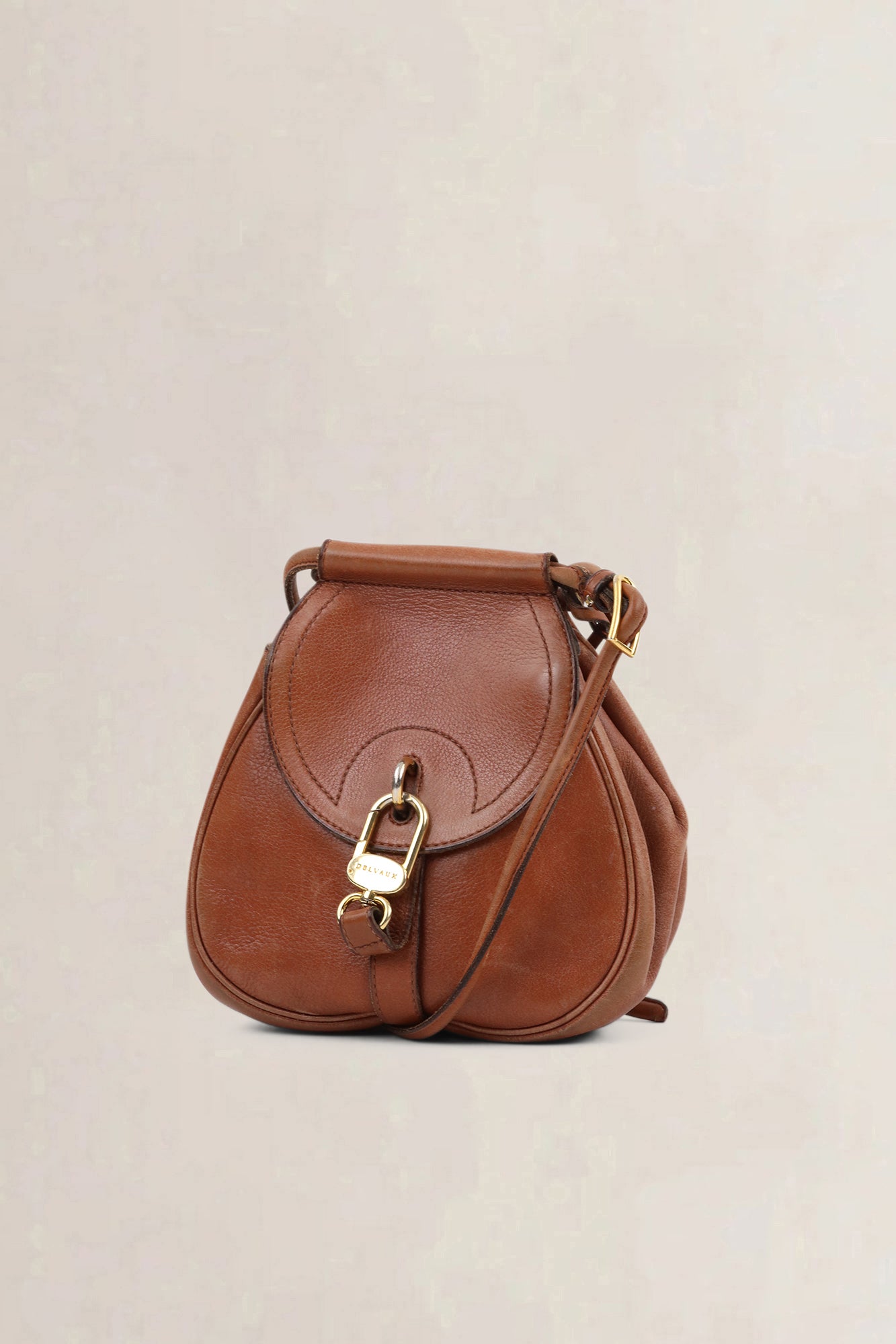 Delvaux Camel Cerceau PM Crossbody Bag