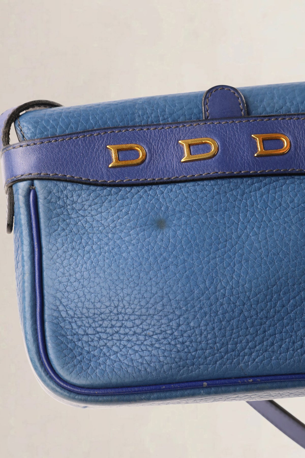 Delvaux Blue Two-Tone Fuiraire Mini — vintage