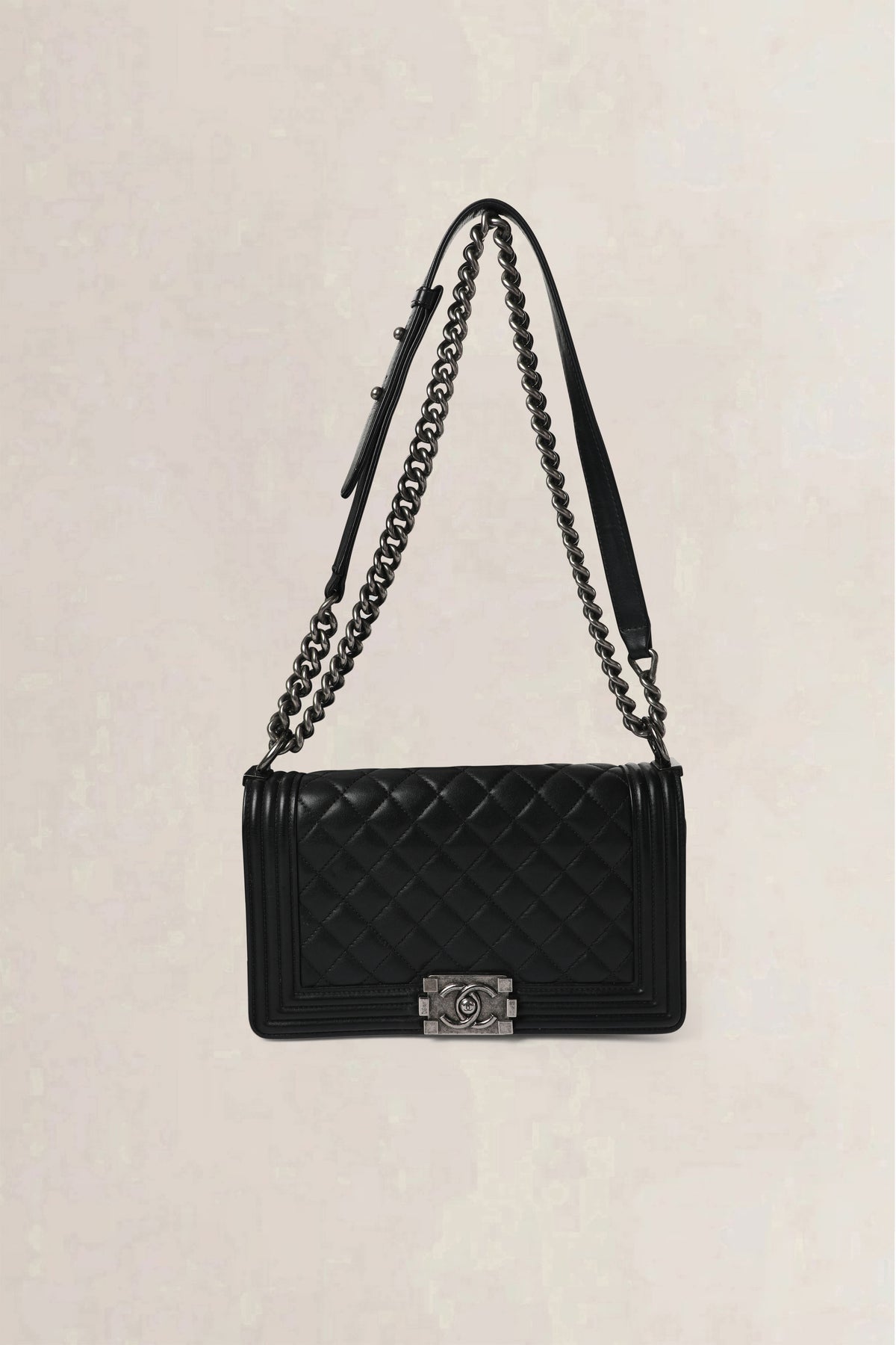 Chanel Black Boy Old Medium Shoulder Bag