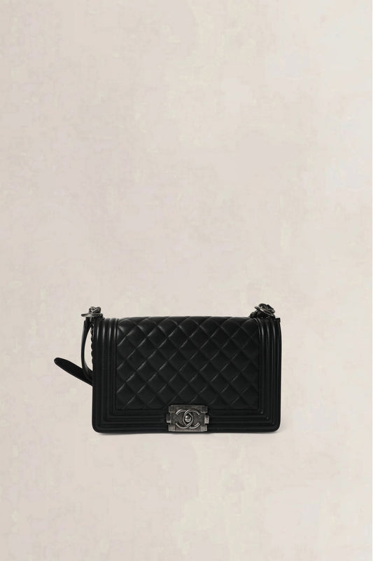 Chanel Black Boy Old Medium Shoulder Bag