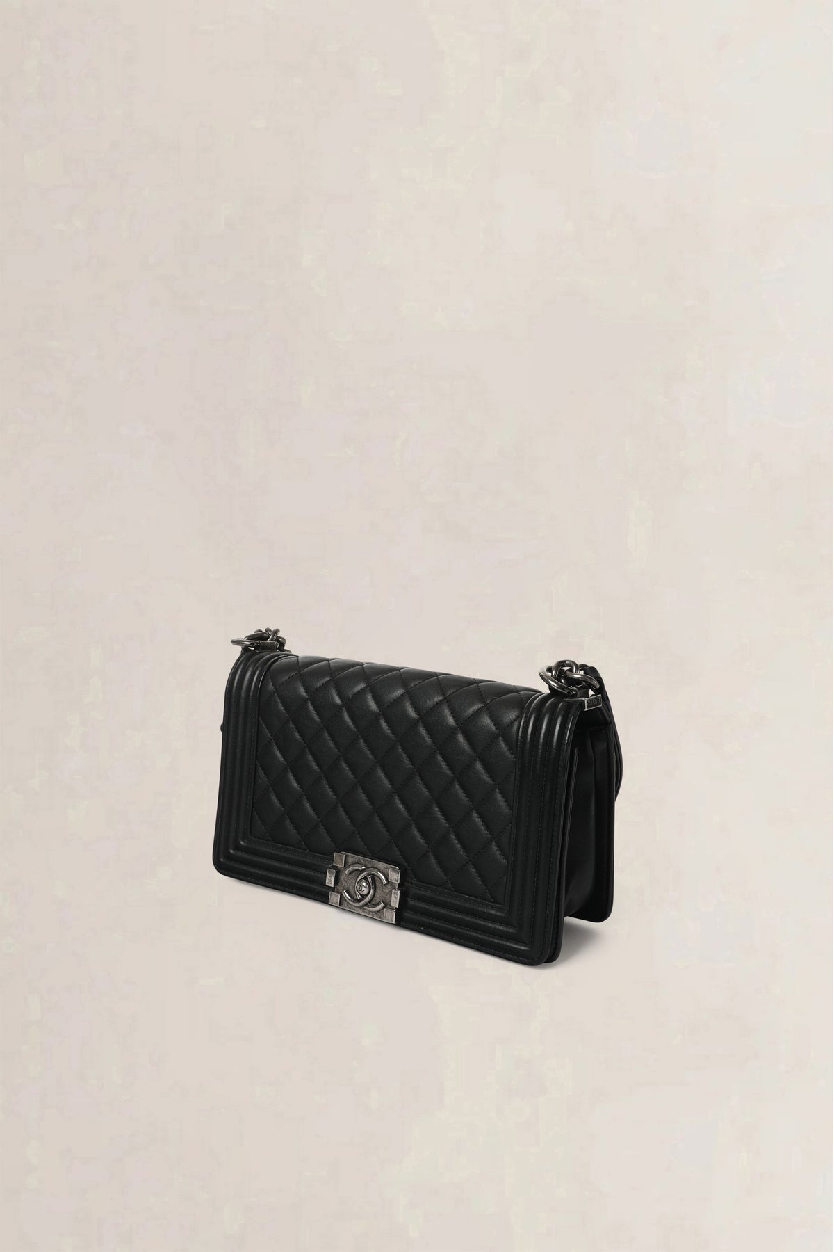 Chanel Black Boy Old Medium Shoulder Bag