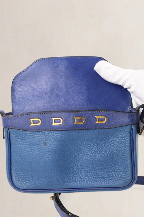 Delvaux Blue Two-Tone Fuiraire Mini Crossbody Bag