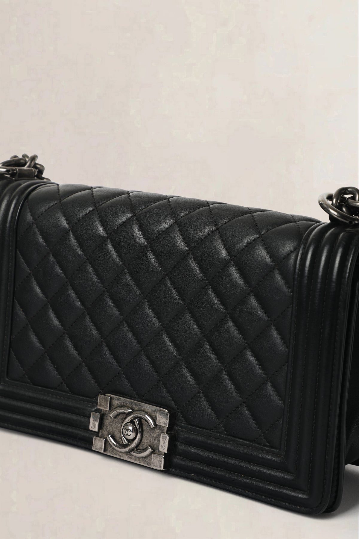 Chanel Black Boy Old Medium Shoulder Bag
